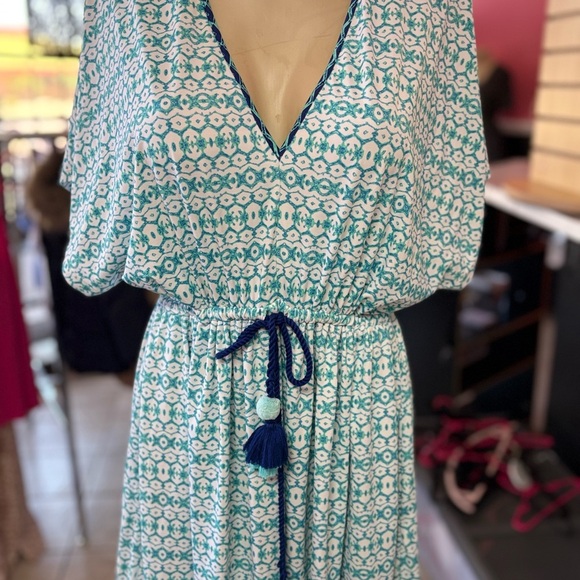Cabana life Blue and White Patterned Midi Dress - Picture 4 of 10